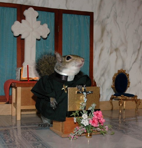 Rev. Sugar Bush Squirrel gives her sermon