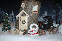 sugar bush squirrel home for the holidays tree trunk house and carriage